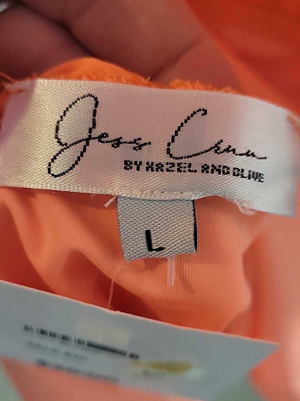 Coral Puff-Sleeve One-Piece Bodysuit with Back Tie - Picture 3 of 4
